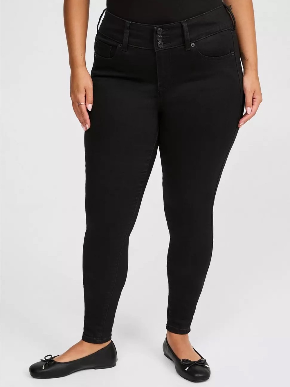 Torrid Super Soft High Rise Jegging Black 3 Button Skinny Jeans 18 XT Extra Tall